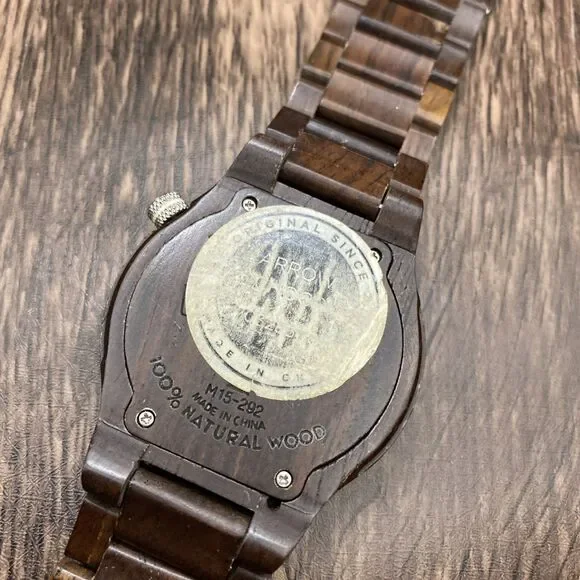 Wewood 100% Natural Wood Watch With Date Display New Battery - Picture 6 of 12